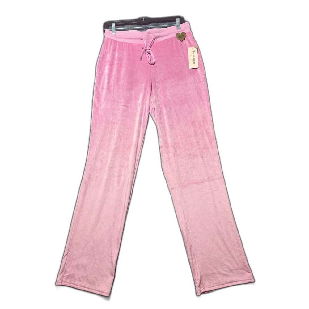 Juicy Couture NWT Pink Velour‎ Pajama Pants Rhinestone Bling Logo Back Small